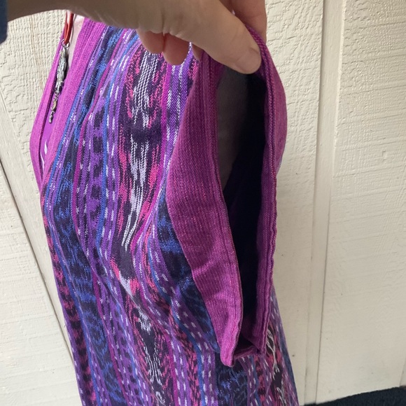 Handmade reversible purple cotton aztec Ikat tunic vedt open front jacket OS - Picture 9 of 13